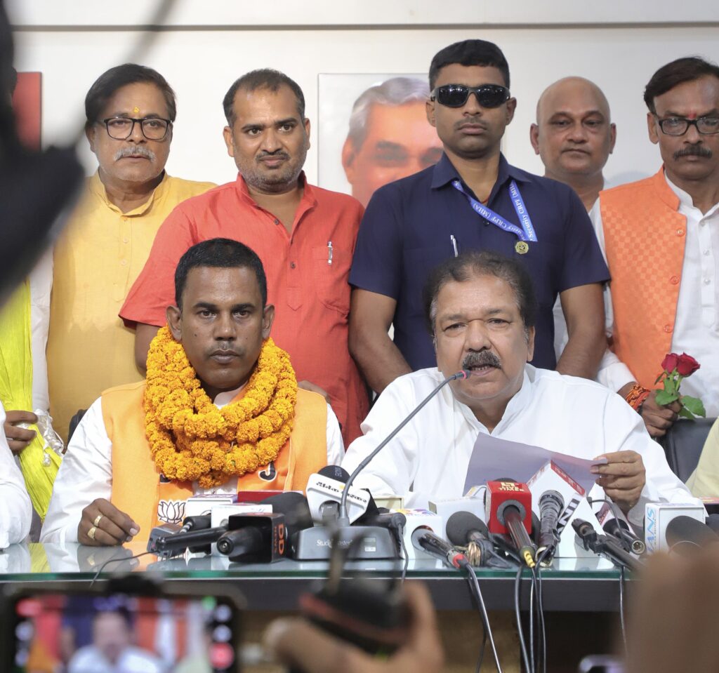 RJD leader Dr. Ajit Kumar Yadav joining the BJP.